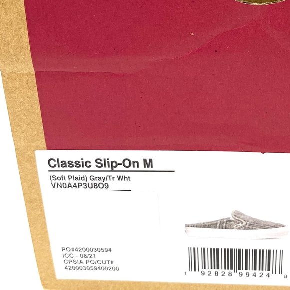 Vans Classic Slip On M Gray Women's Size Casual White Canvas Wool VN0A4P3U8O9 - Picture 9 of 10